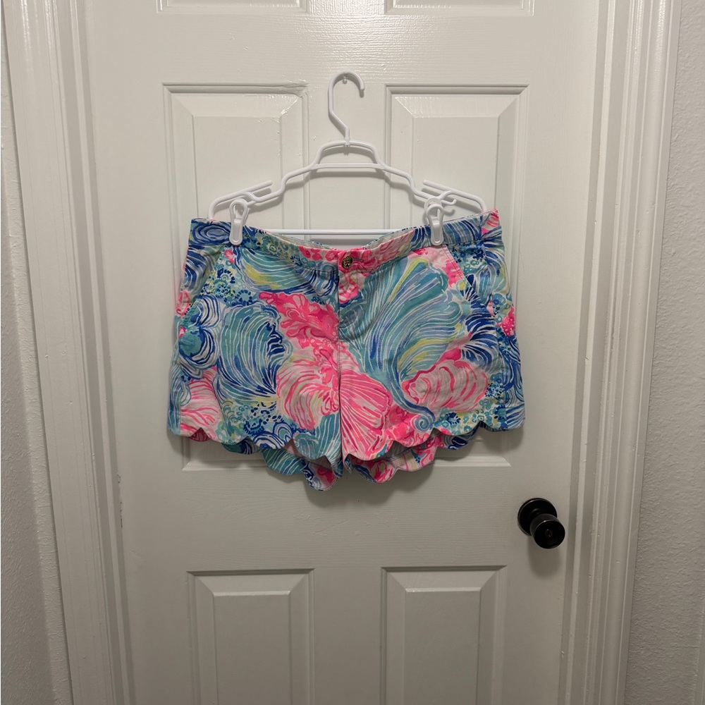 Lilly Pulitzer Multicolor Swirl High Waist Shorts - Pink, Blue, Green